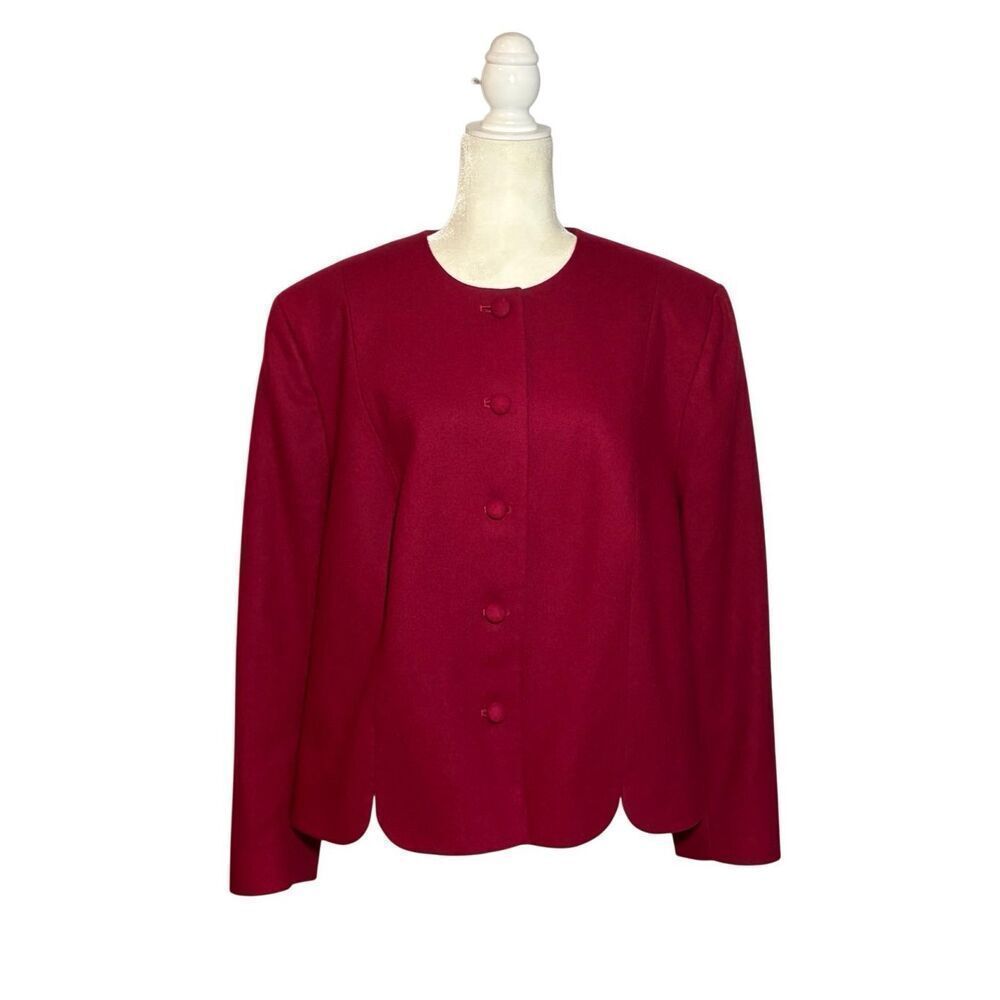 Vintage Pendleton deep red 100% wool blazer - 20W
